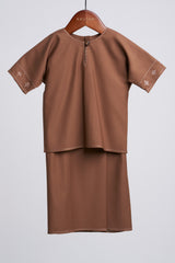Patawali Baby Girls Baju Kurung - Coffee Brown