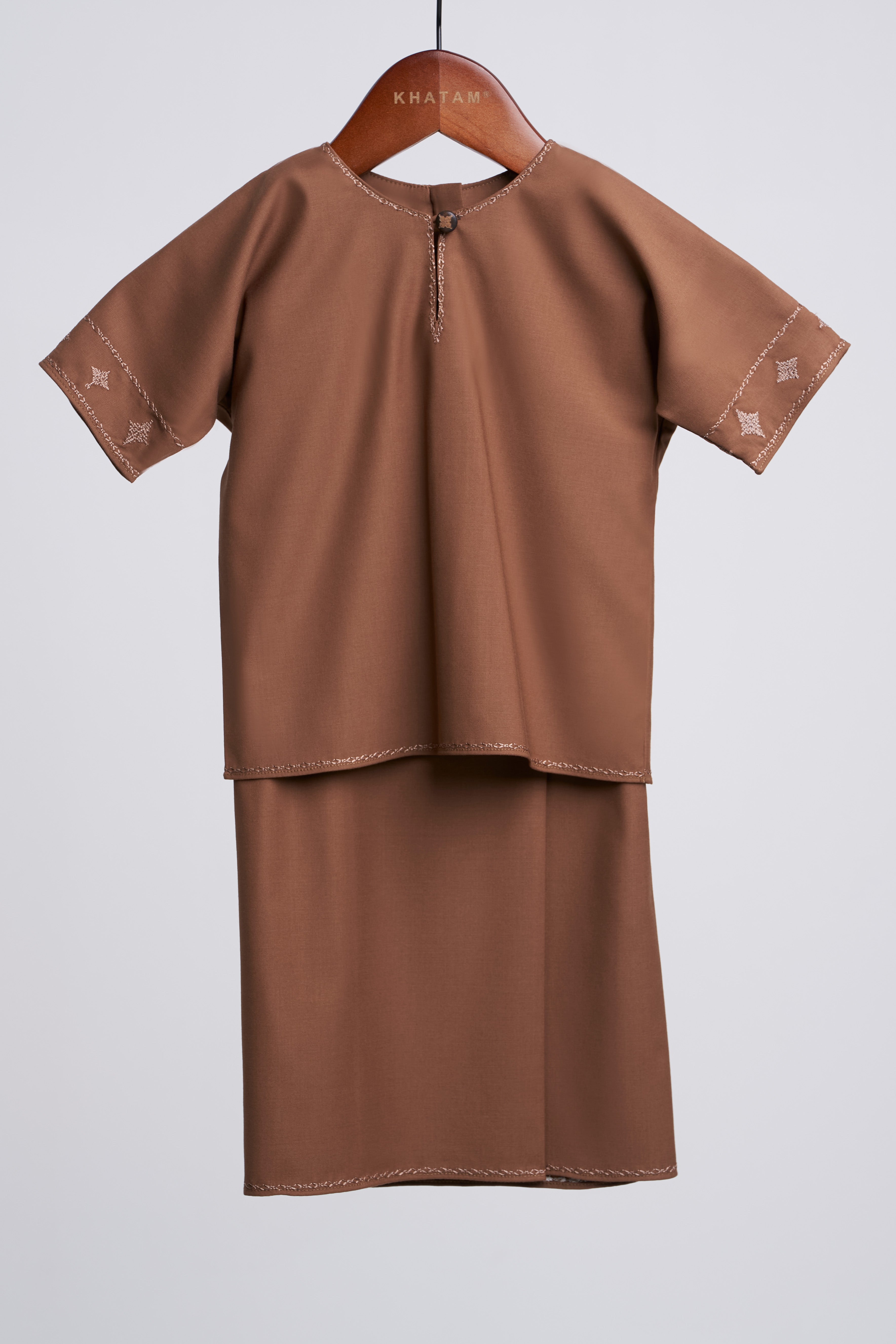 Patawali Baby Girls Baju Kurung - Coffee Brown