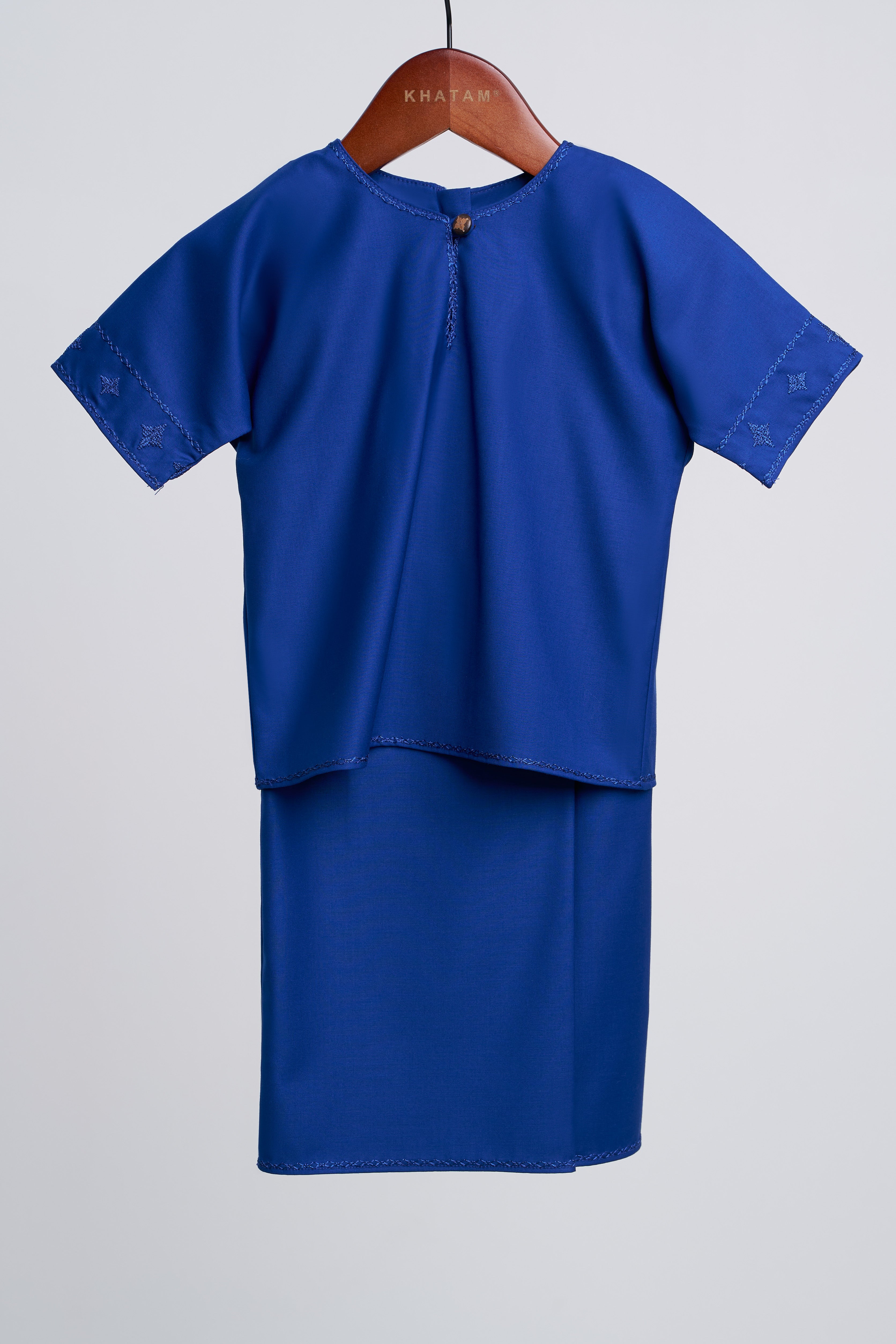 Patawali Baby Girls Baju Kurung - Royal Blue