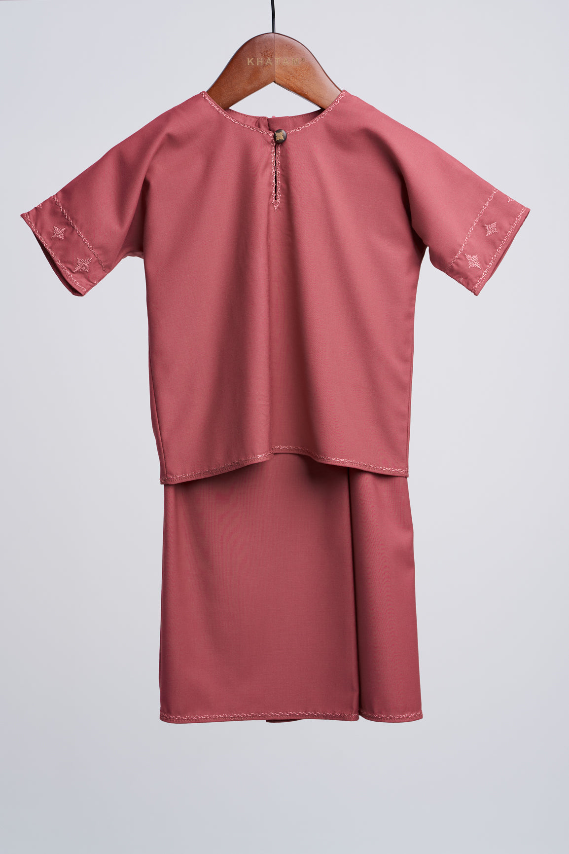 Patawali Baby Girls Baju Kurung - Dark Rose