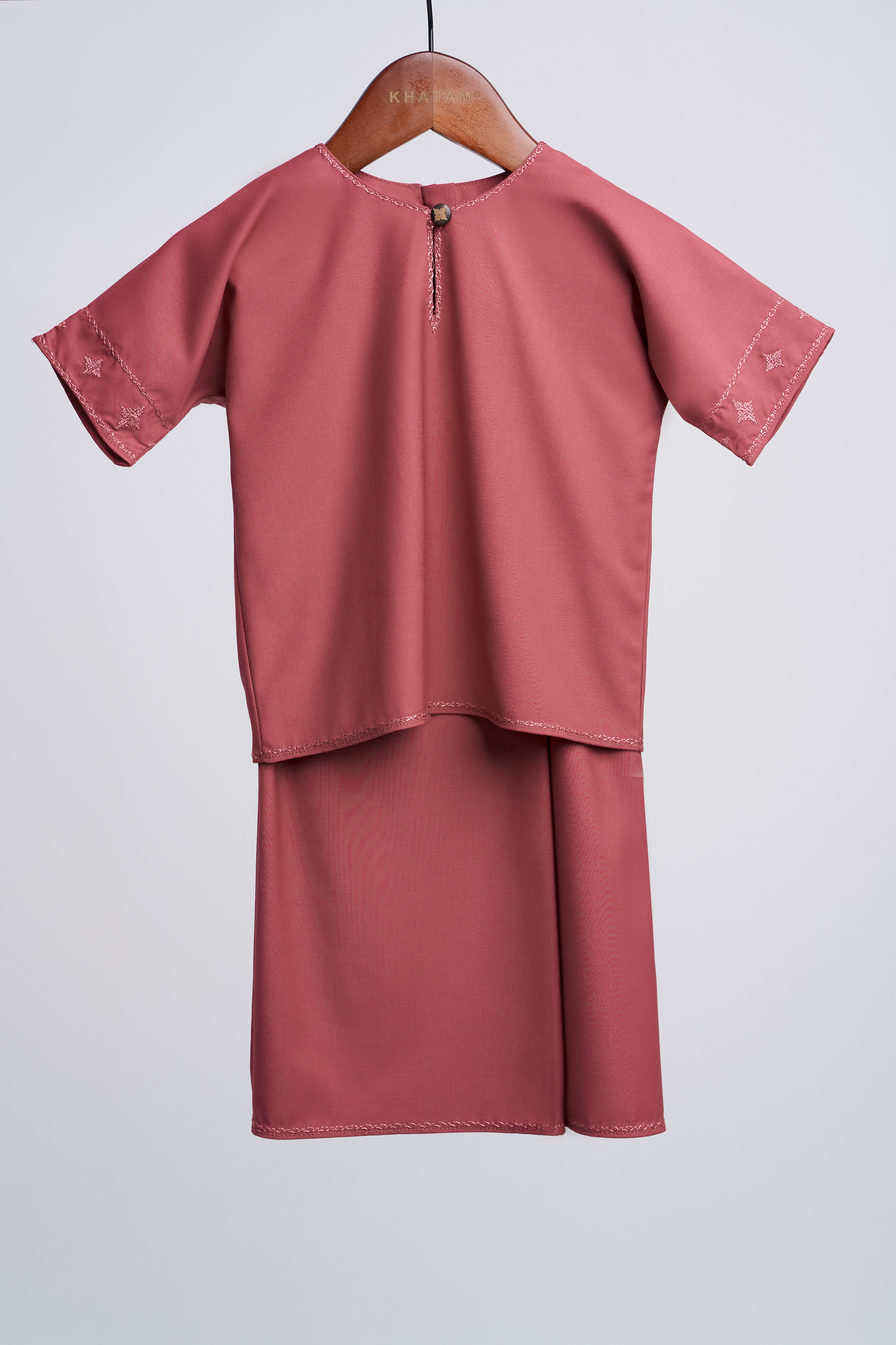Patawali Baby Girls Baju Kurung - Dark Rose