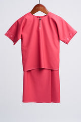 Patawali Baby Girls Baju Kurung - Rose Red