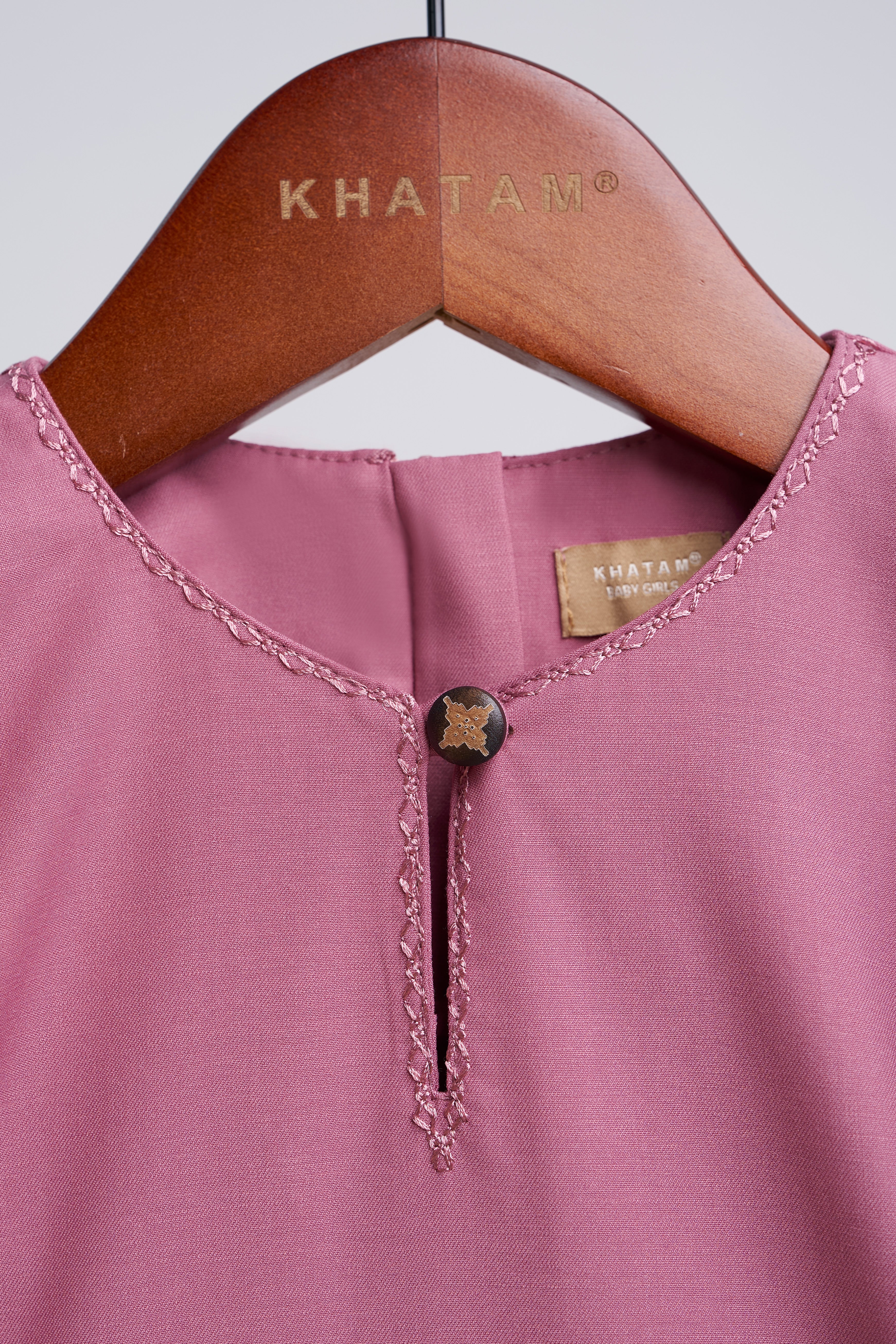 Patawali Baby Girls Baju Kurung - Pink Belacan