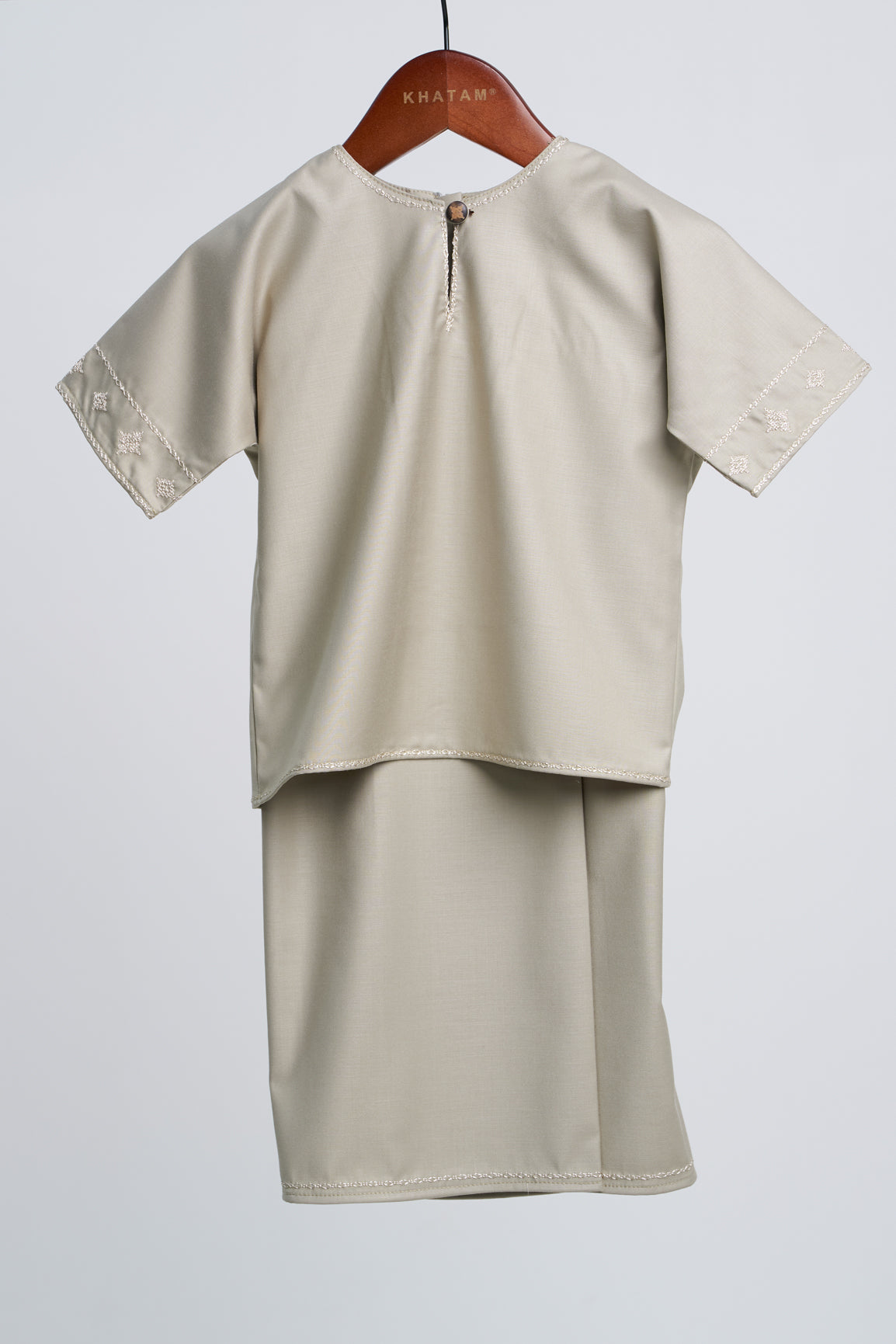 Patawali Baby Girls Baju Kurung - Light Khaki