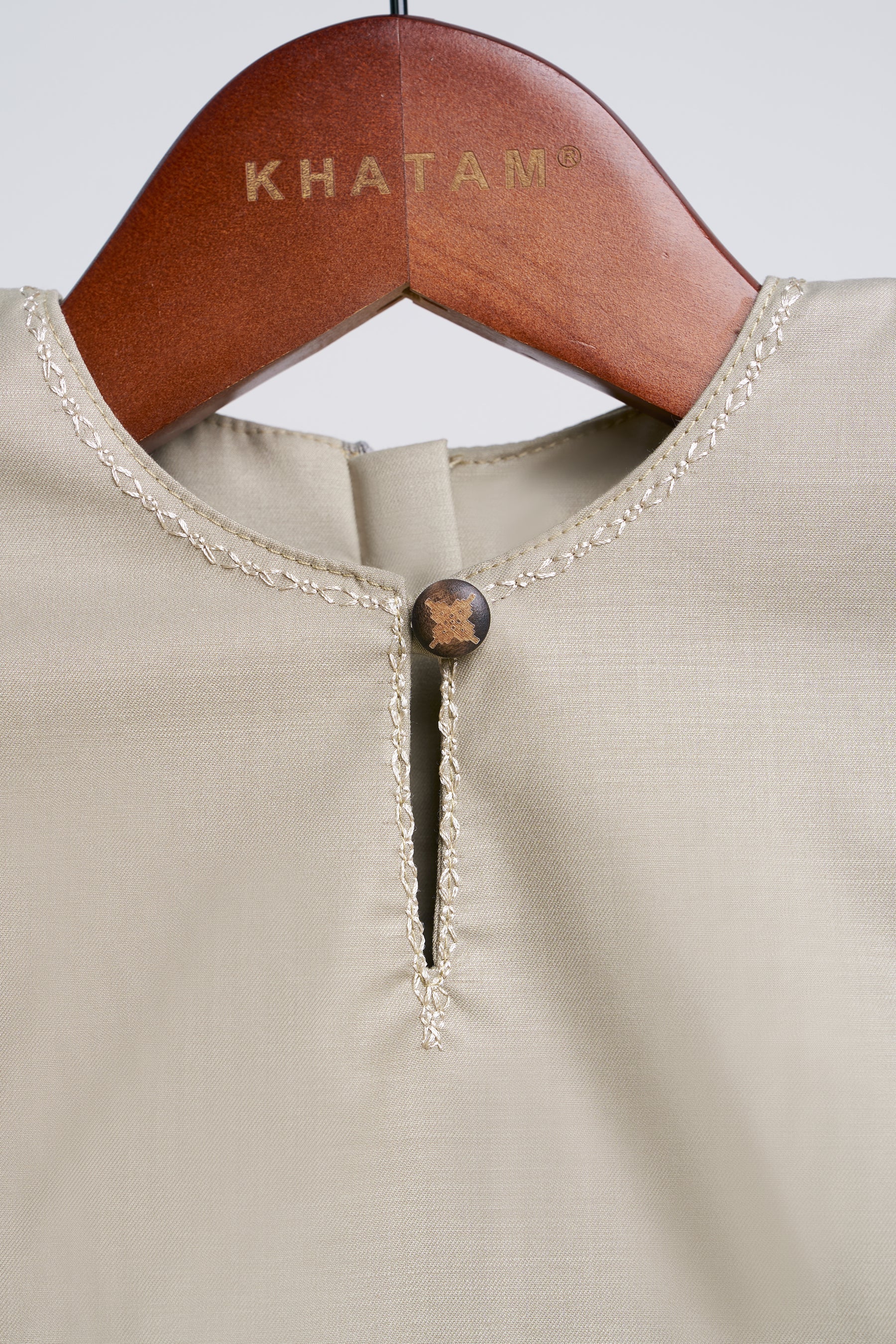 Patawali Baby Girls Baju Kurung - Light Khaki