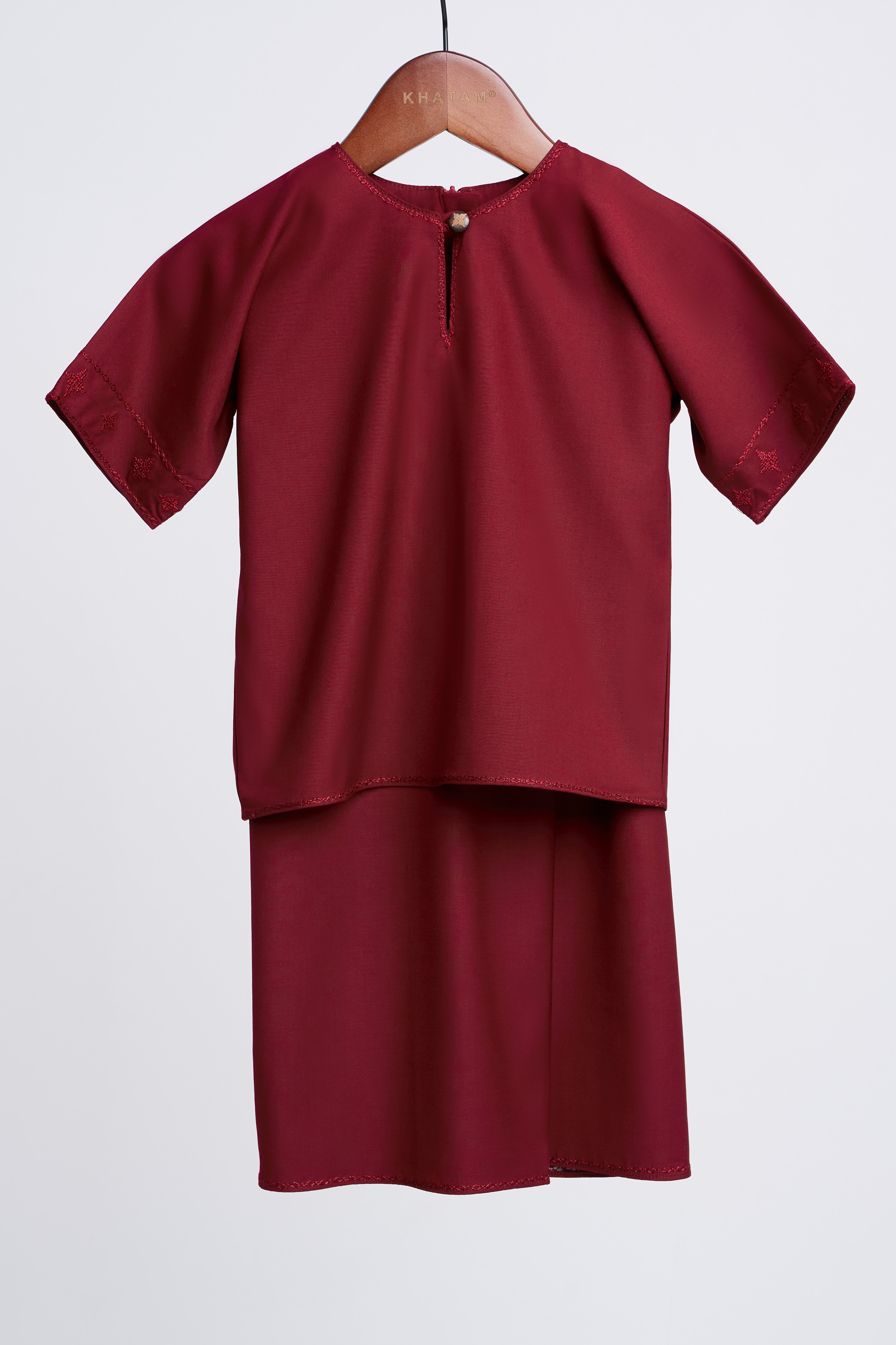 Patawali Baby Girls Baju Kurung - Mahogany Red
