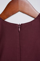 Patawali Baby Girls Baju Kurung - Burgundy Red