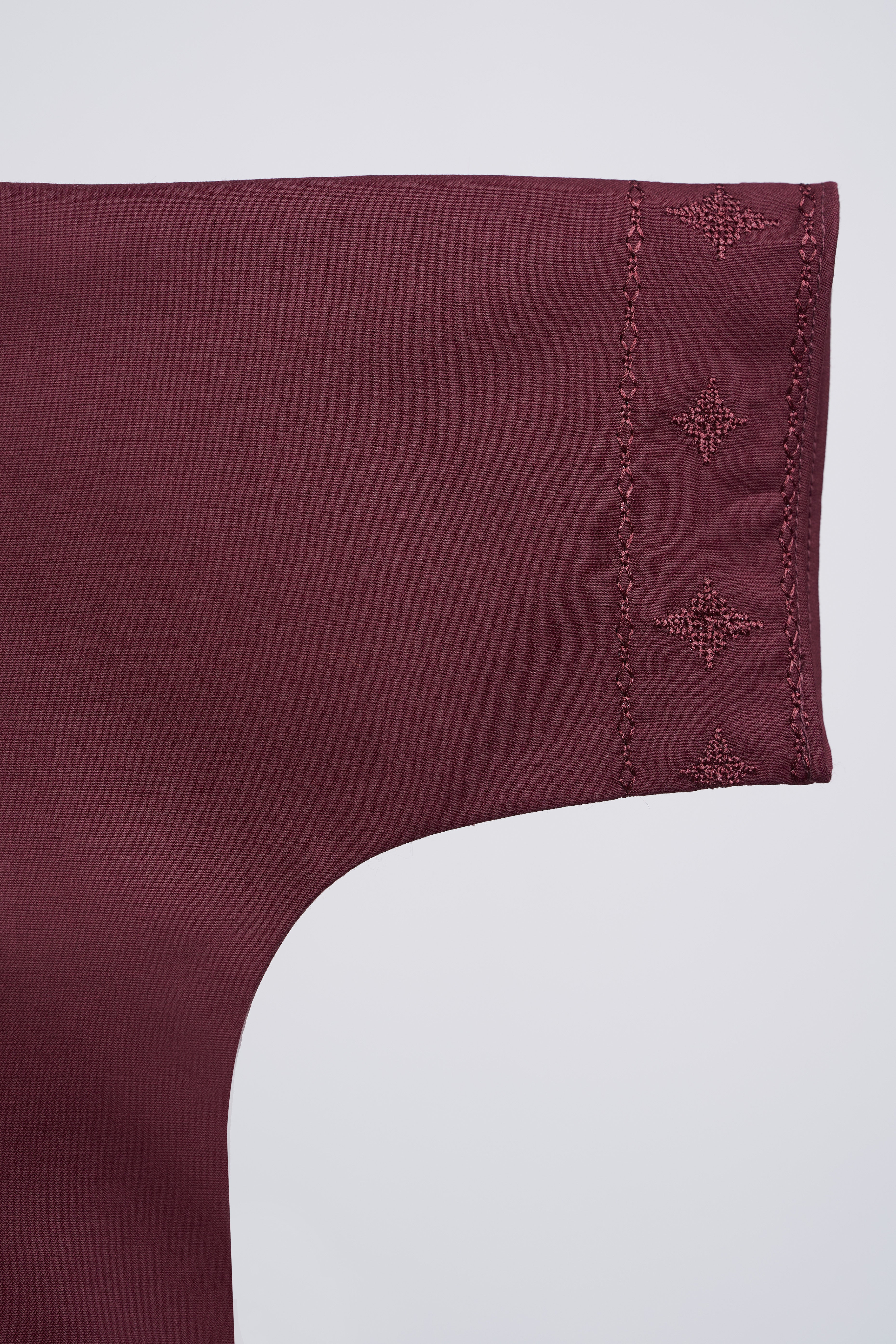 Patawali Baby Girls Baju Kurung - Burgundy Red