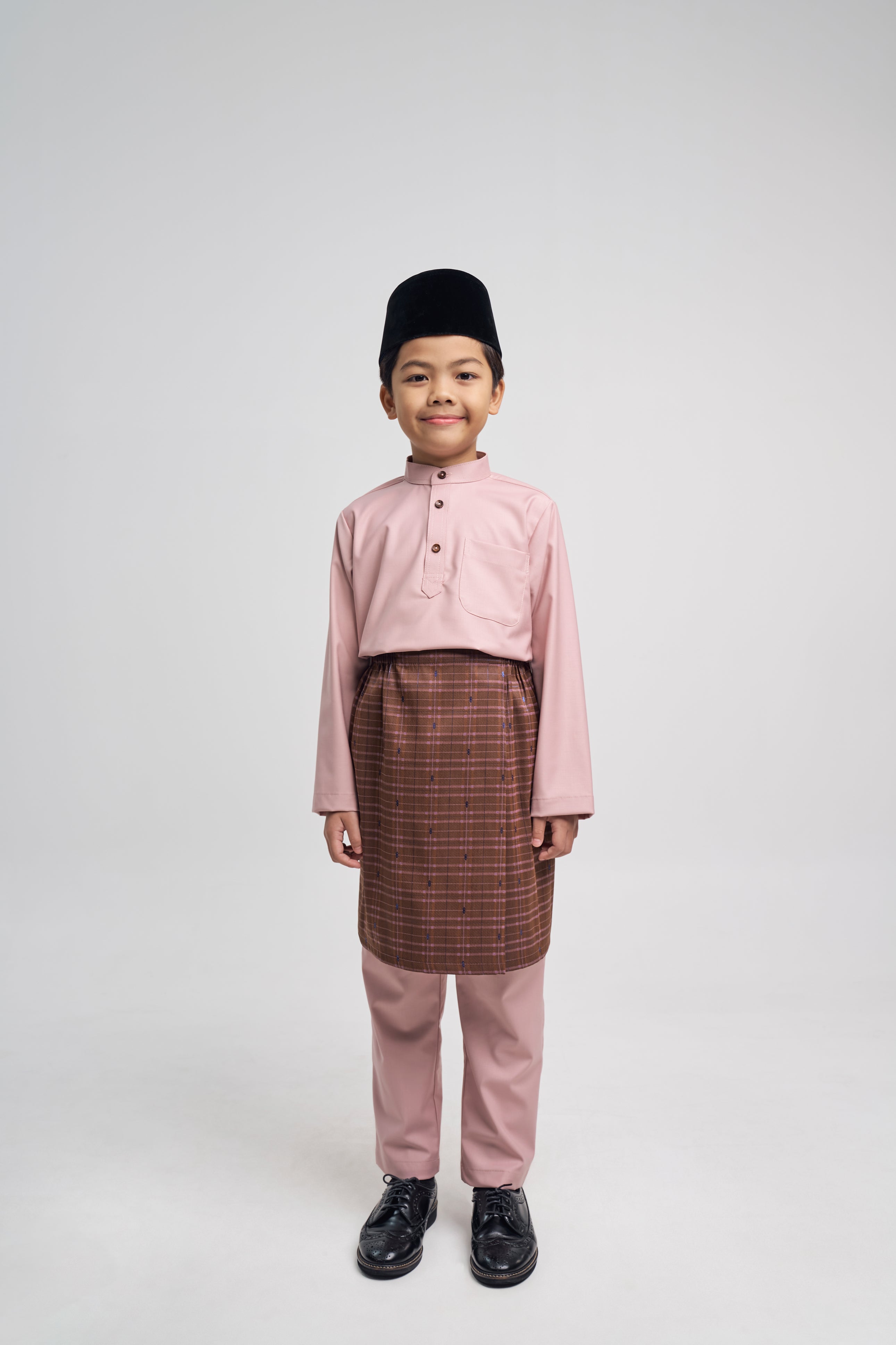 Patawali Boys Baju Melayu Cekak Musang - Soft Pink