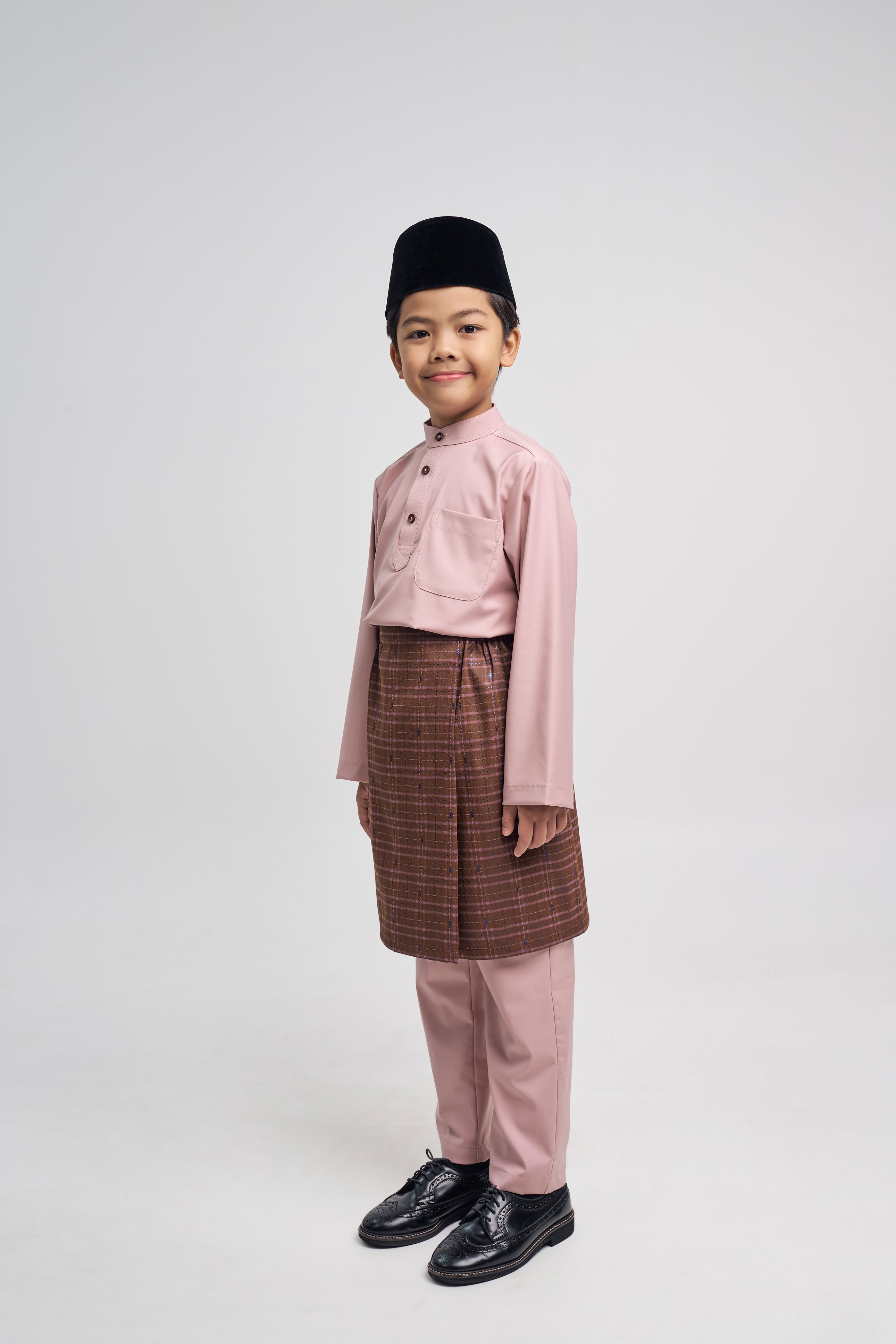 Patawali Boys Baju Melayu Cekak Musang - Soft Pink