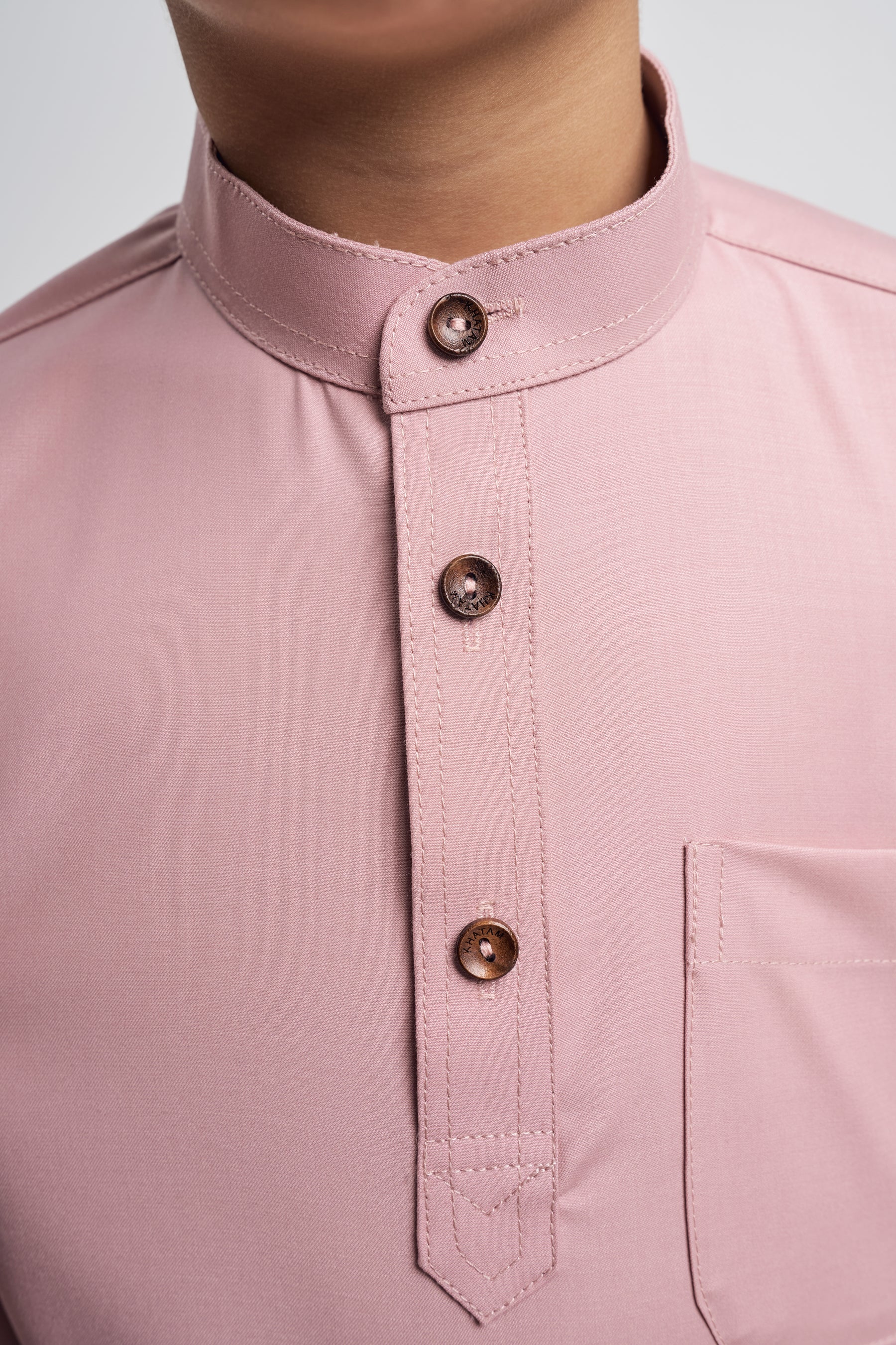 Patawali Boys Baju Melayu Cekak Musang - Soft Pink