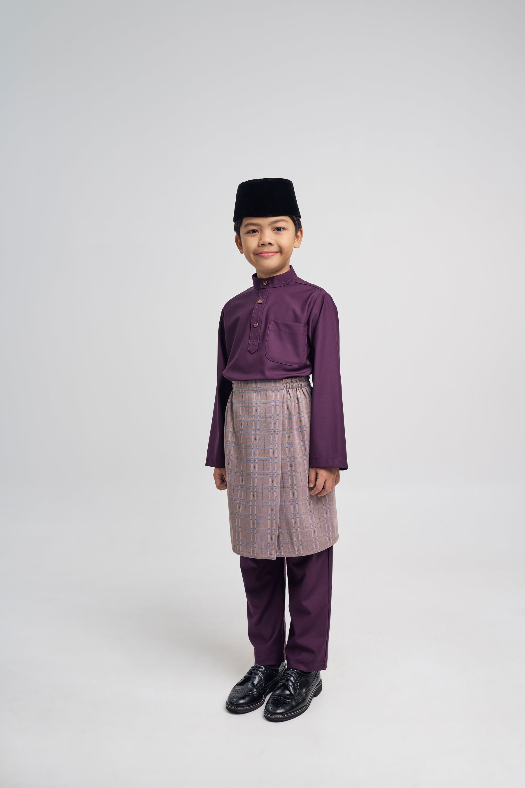 Patawali Boys Baju Melayu Cekak Musang - Dark Purple