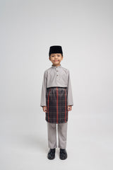 Patawali Boys Baju Melayu Cekak Musang - Ash Grey