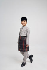 Patawali Boys Baju Melayu Cekak Musang - Ash Grey