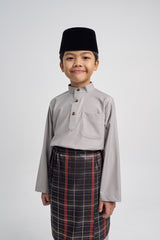 Patawali Boys Baju Melayu Cekak Musang - Ash Grey