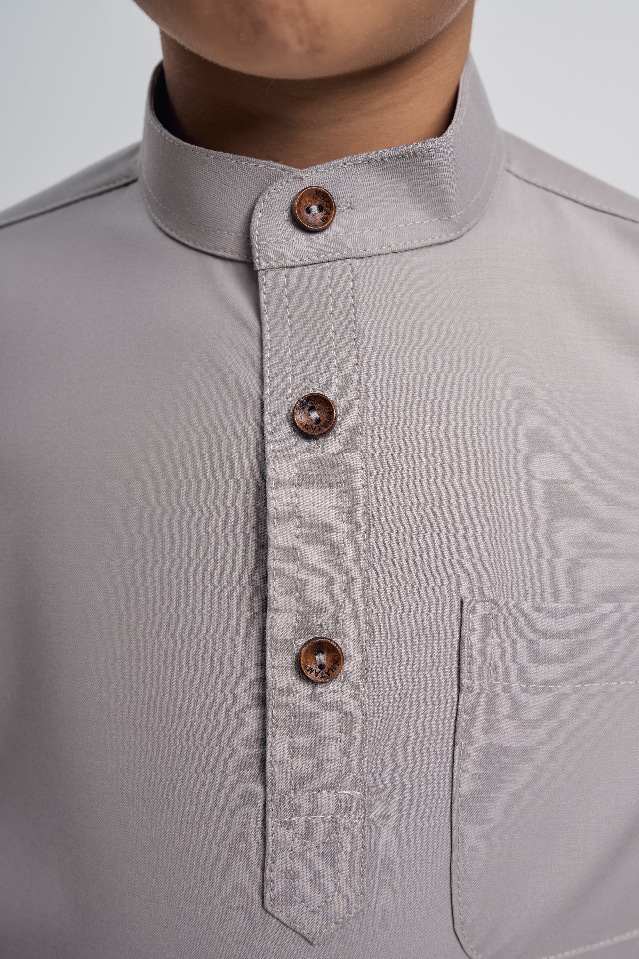 Patawali Boys Baju Melayu Cekak Musang - Ash Grey