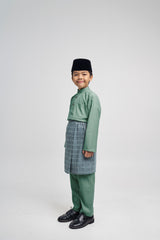 Patawali Boys Baju Melayu Cekak Musang - Grass Green