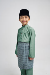 Patawali Boys Baju Melayu Cekak Musang - Grass Green