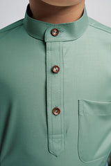 Patawali Boys Baju Melayu Cekak Musang - Grass Green