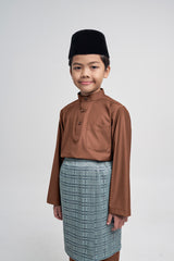 Patawali Boys Baju Melayu Cekak Musang - Coffee Brown
