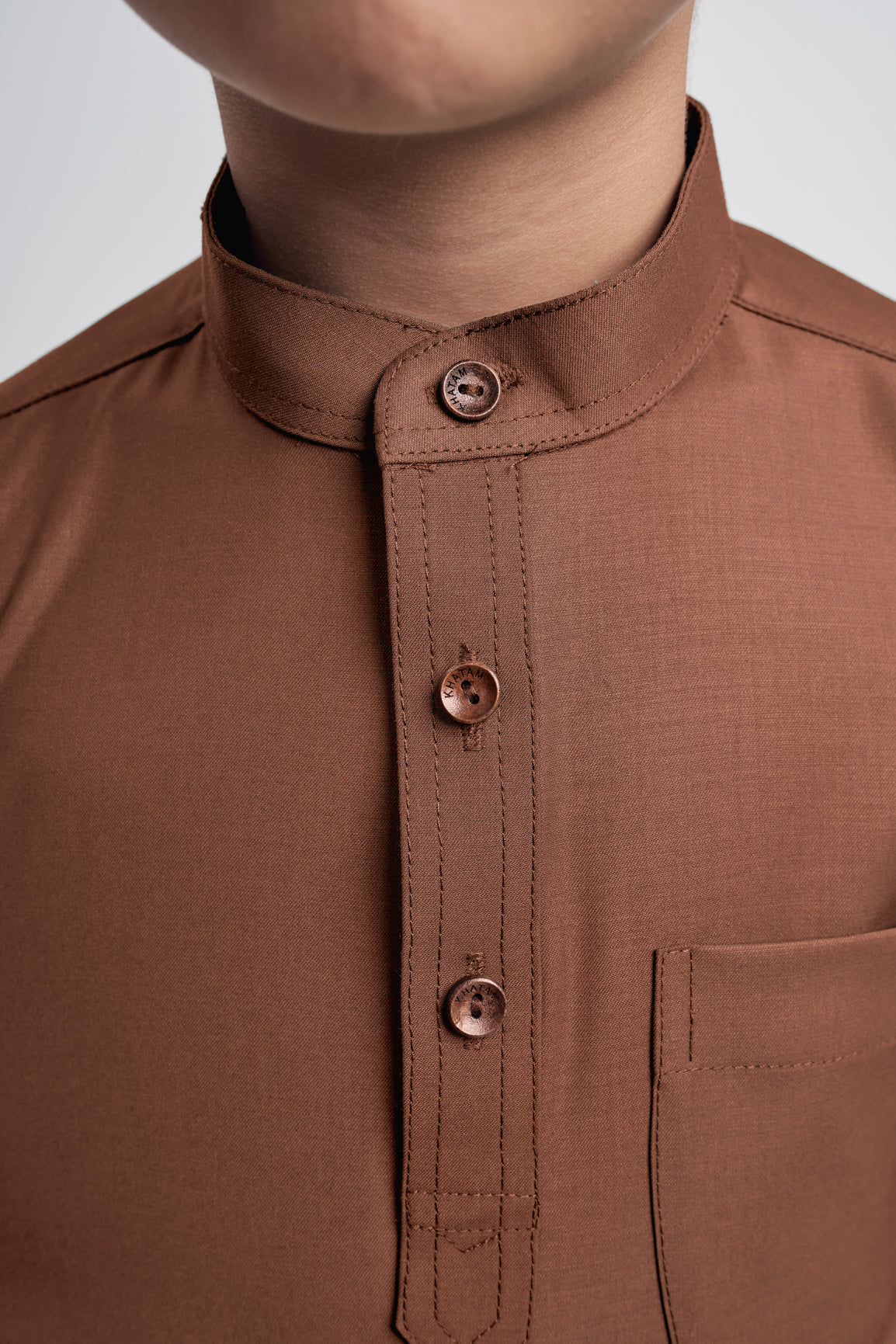 Patawali Boys Baju Melayu Cekak Musang - Coffee Brown