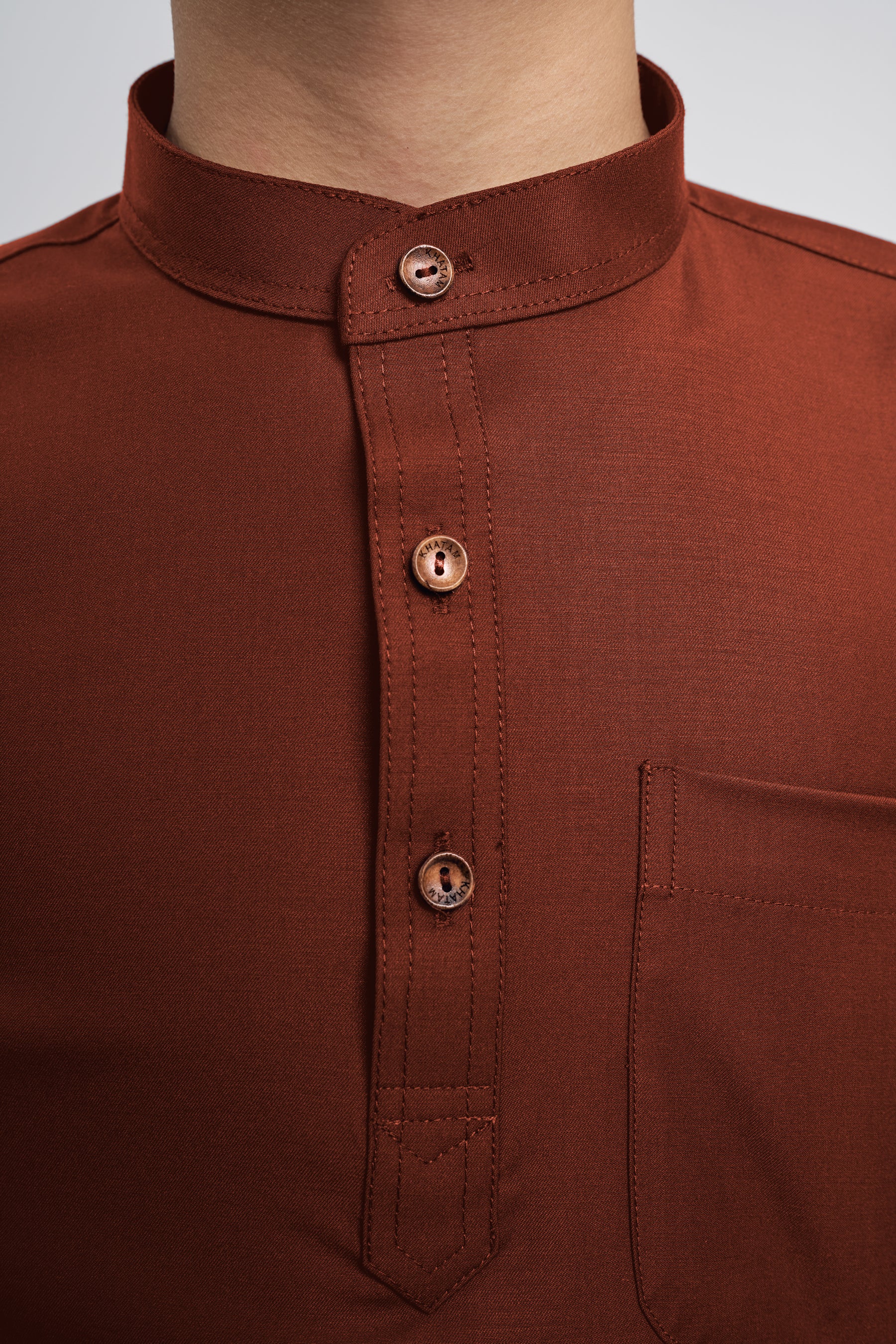 Patawali Boys Baju Melayu Cekak Musang - Bean Brown