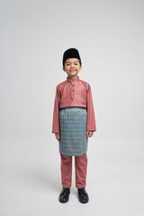 Patawali Boys Baju Melayu Cekak Musang - Smokey Pink