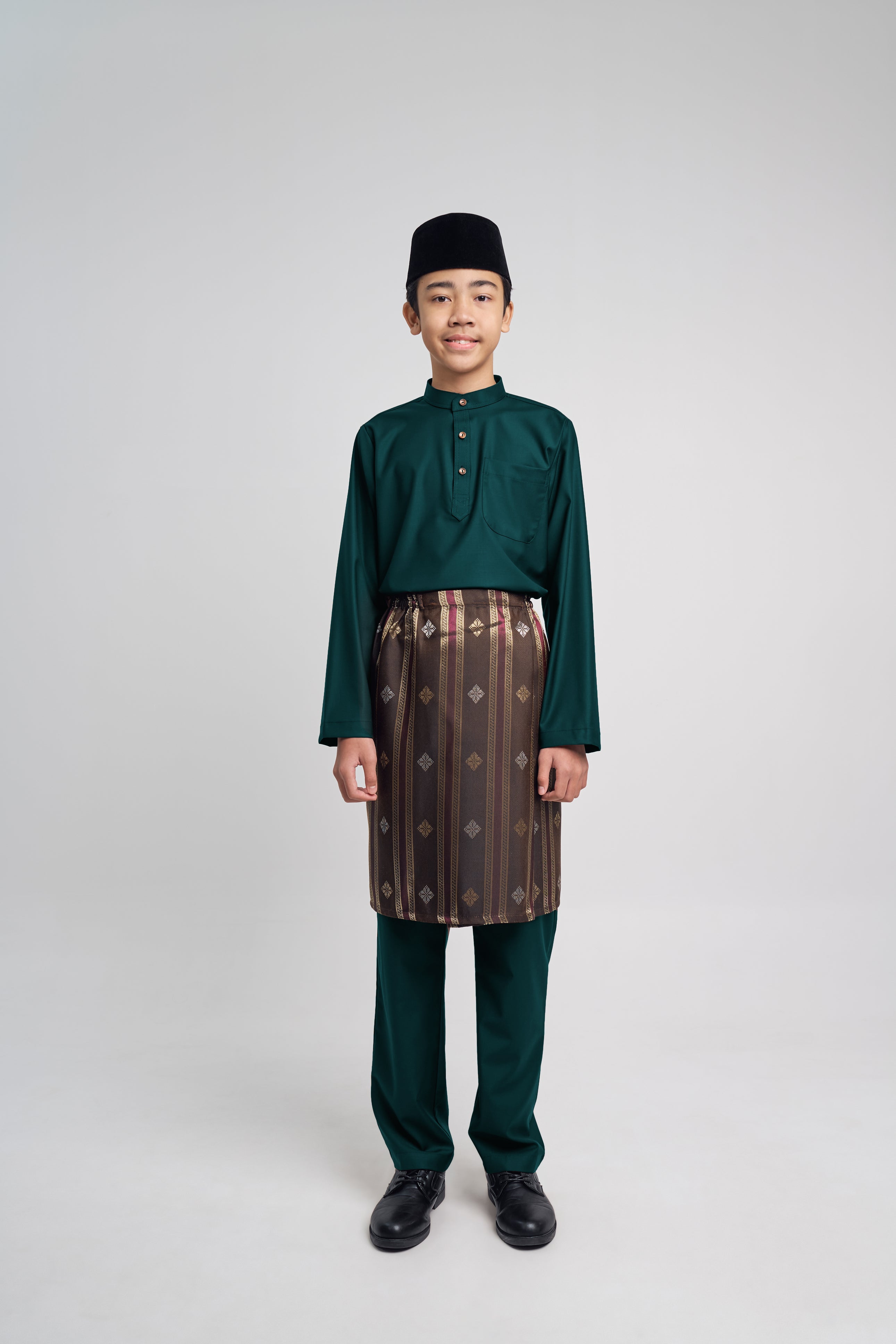 Patawali Boys Baju Melayu Cekak Musang - Deep Green