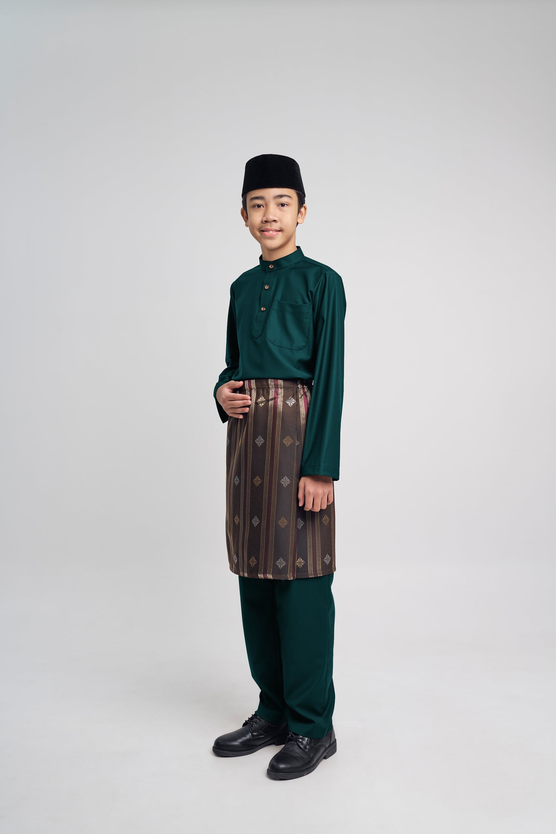 Patawali Boys Baju Melayu Cekak Musang - Deep Green