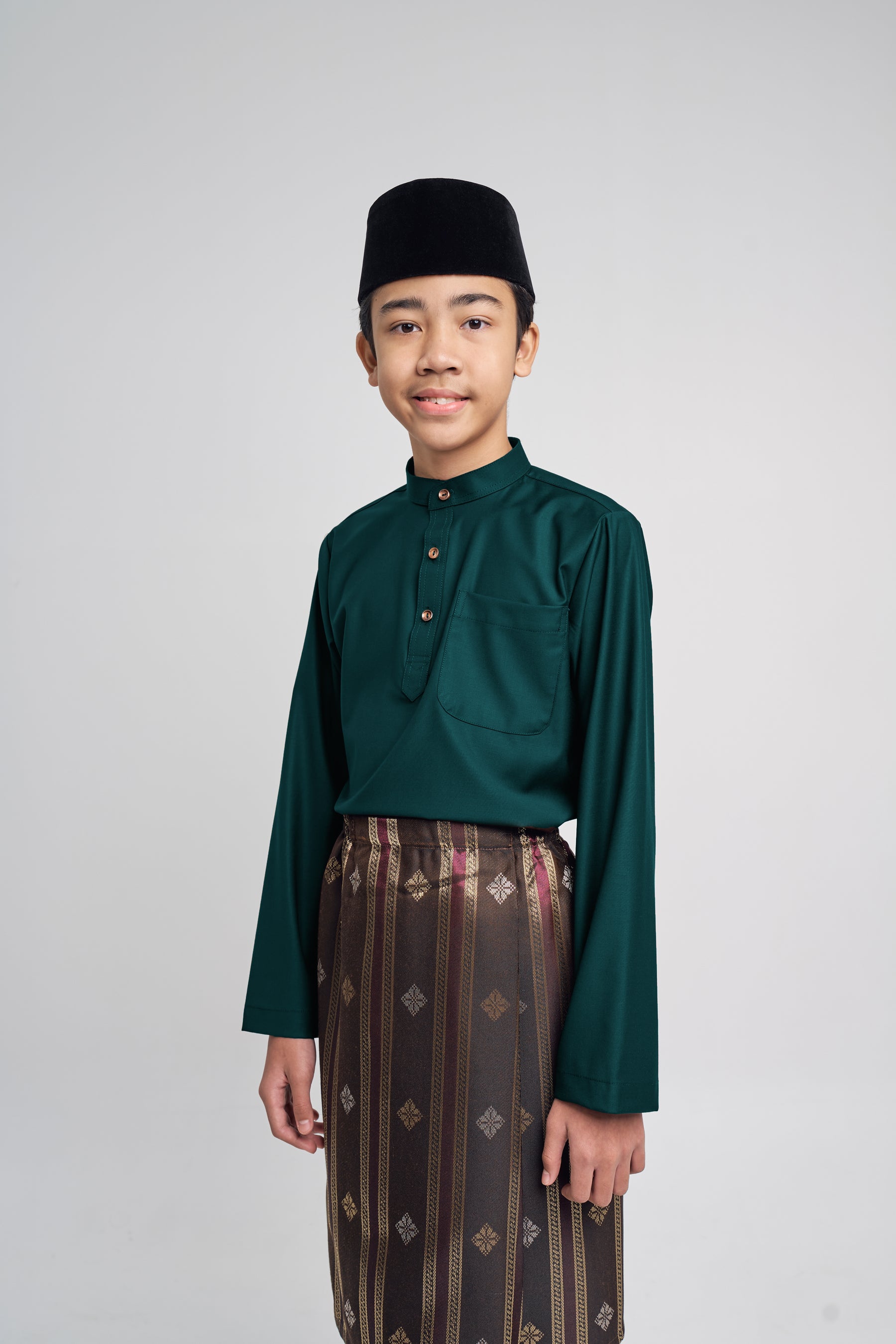Patawali Boys Baju Melayu Cekak Musang - Deep Green