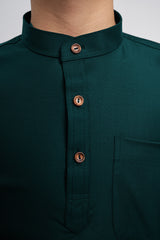 Patawali Boys Baju Melayu Cekak Musang - Deep Green