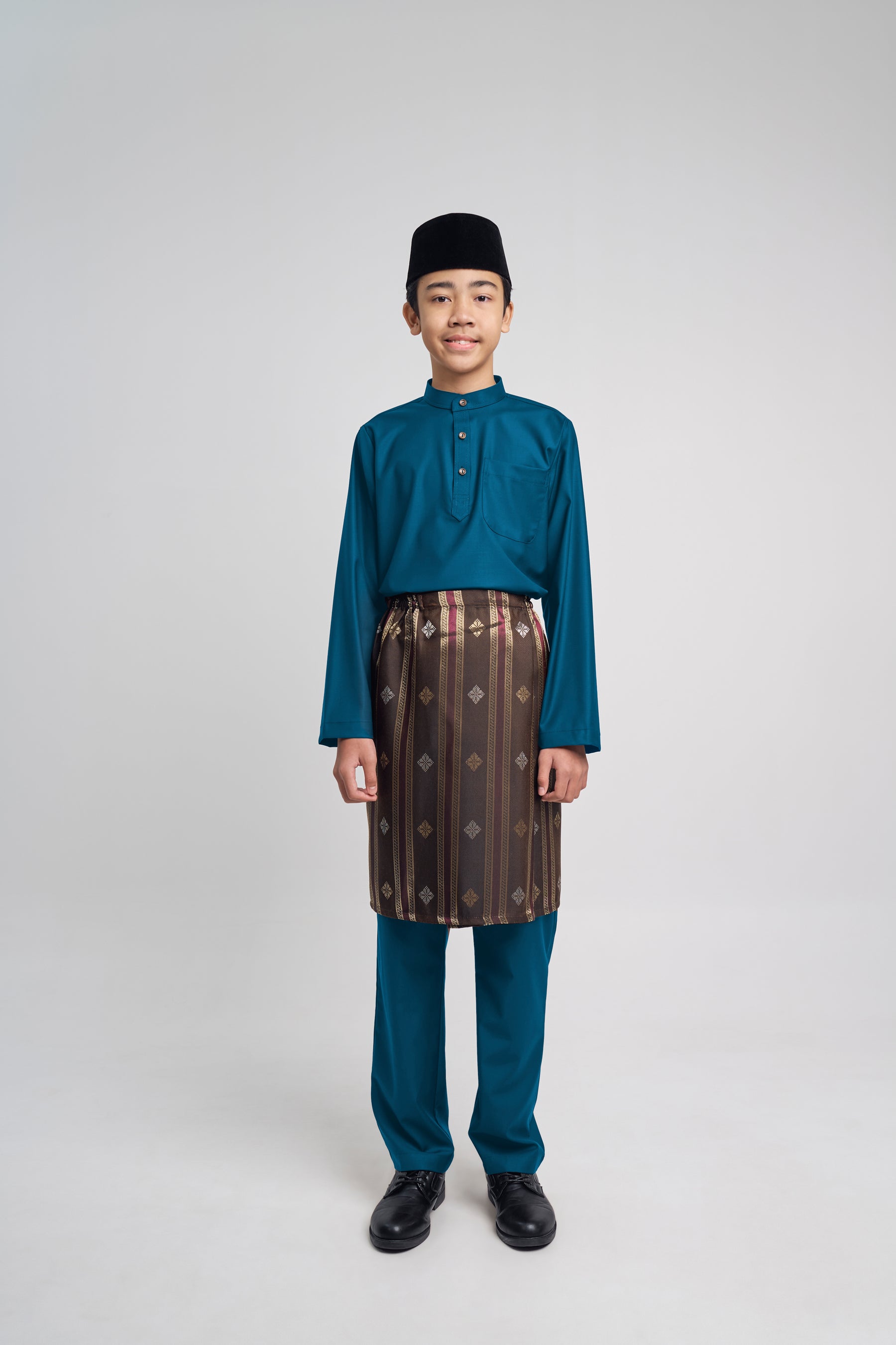 Patawali Boys Baju Melayu Cekak Musang - Deep Teal