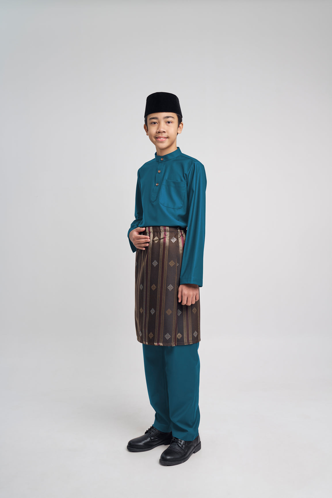 Patawali Boys Baju Melayu Cekak Musang - Deep Teal