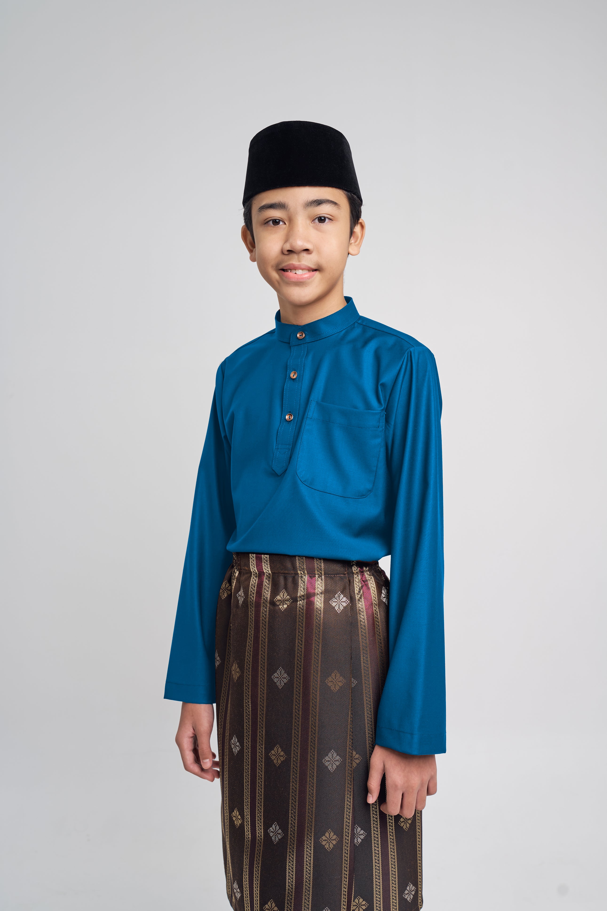 Patawali Boys Baju Melayu Cekak Musang - Deep Teal