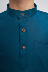 Patawali Boys Baju Melayu Cekak Musang - Deep Teal