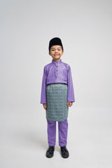 Patawali Boys Baju Melayu Cekak Musang - Purple Yam