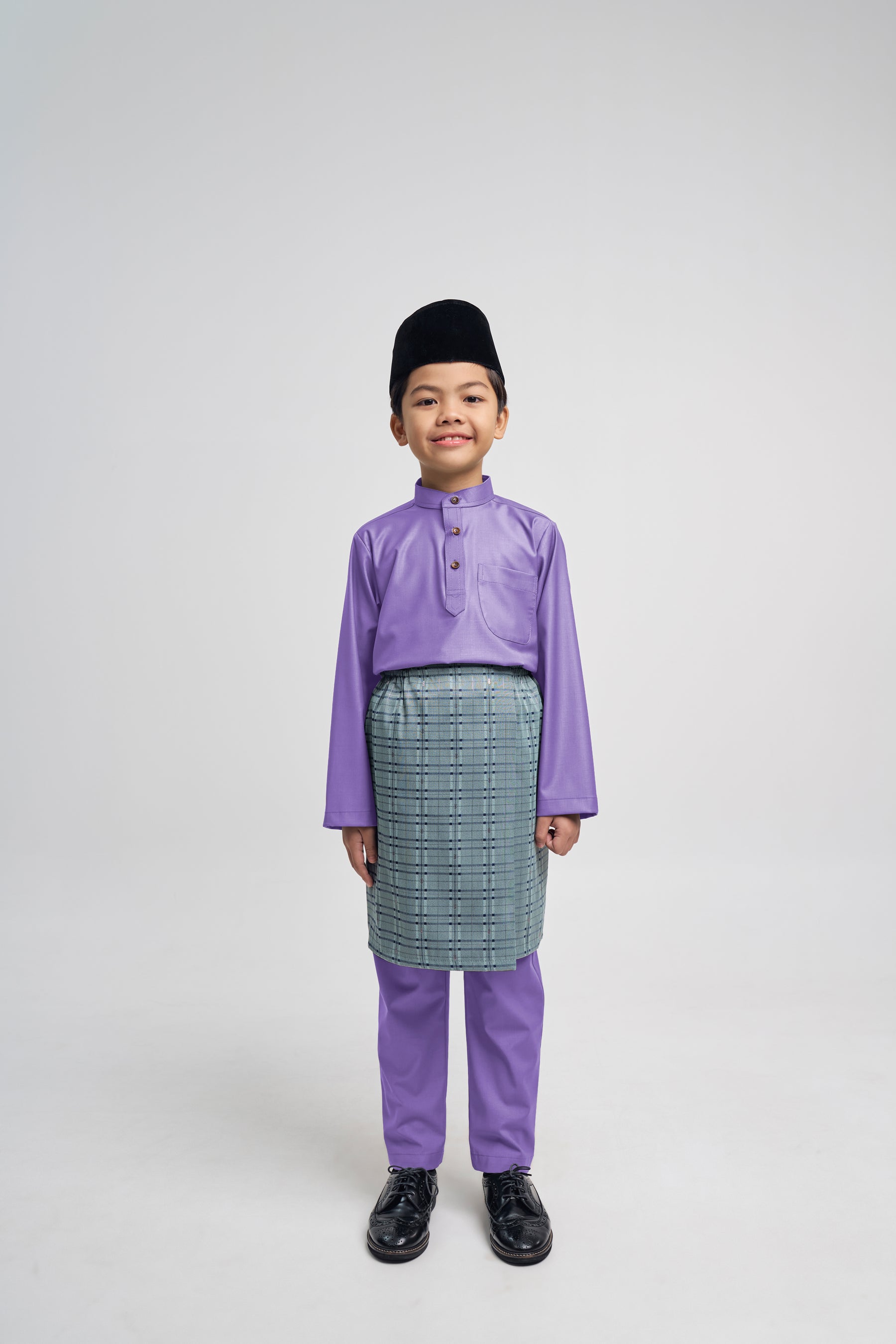 Patawali Boys Baju Melayu Cekak Musang - Purple Yam