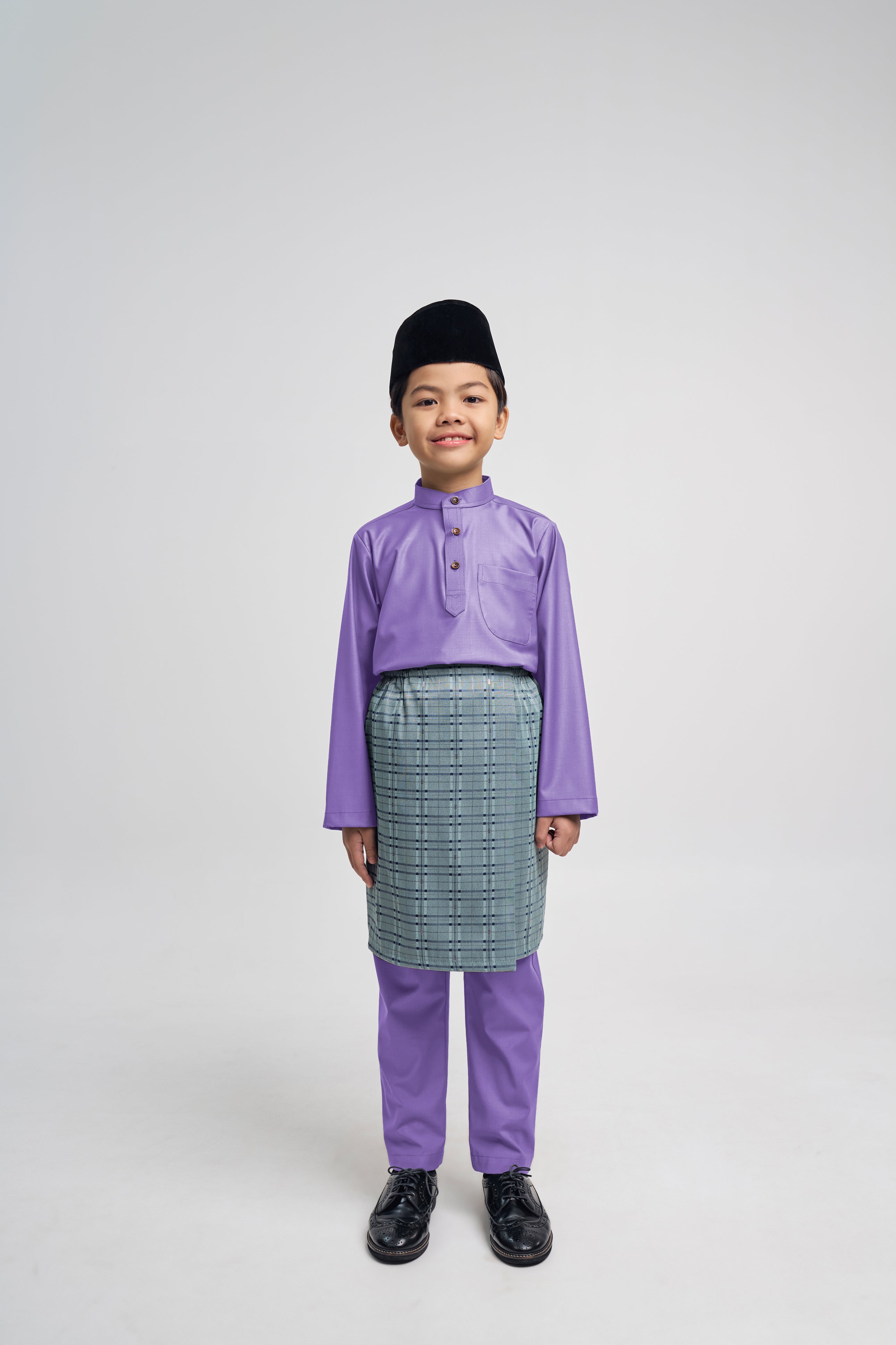 Patawali Boys Baju Melayu Cekak Musang - Purple Yam