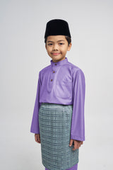Patawali Boys Baju Melayu Cekak Musang - Purple Yam