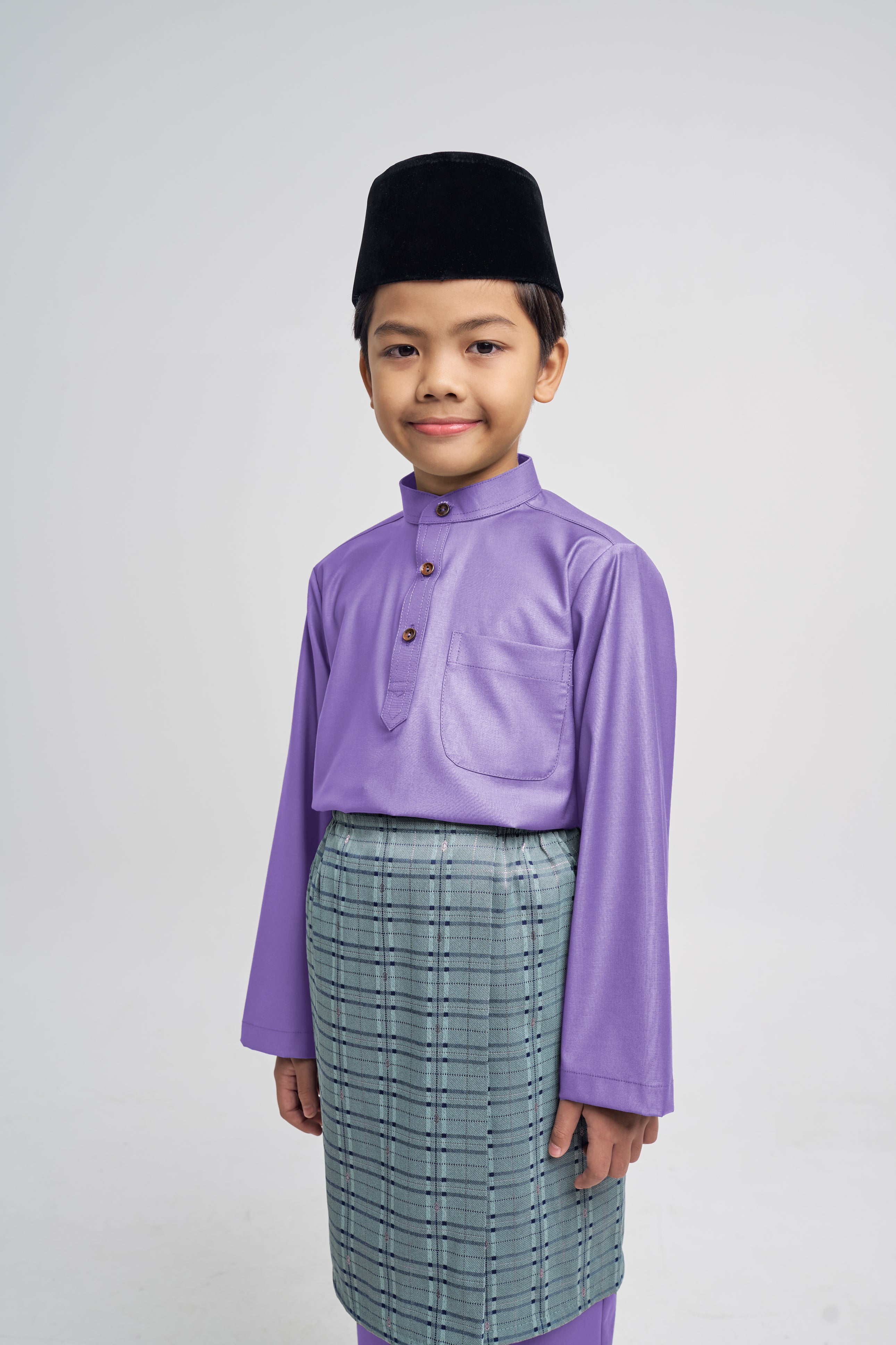 Patawali Boys Baju Melayu Cekak Musang - Purple Yam