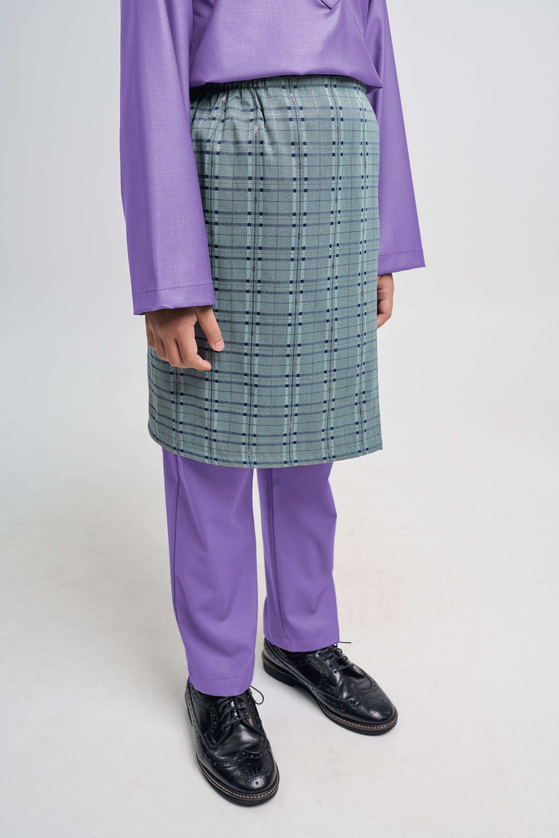 Patawali Boys Baju Melayu Cekak Musang - Purple Yam