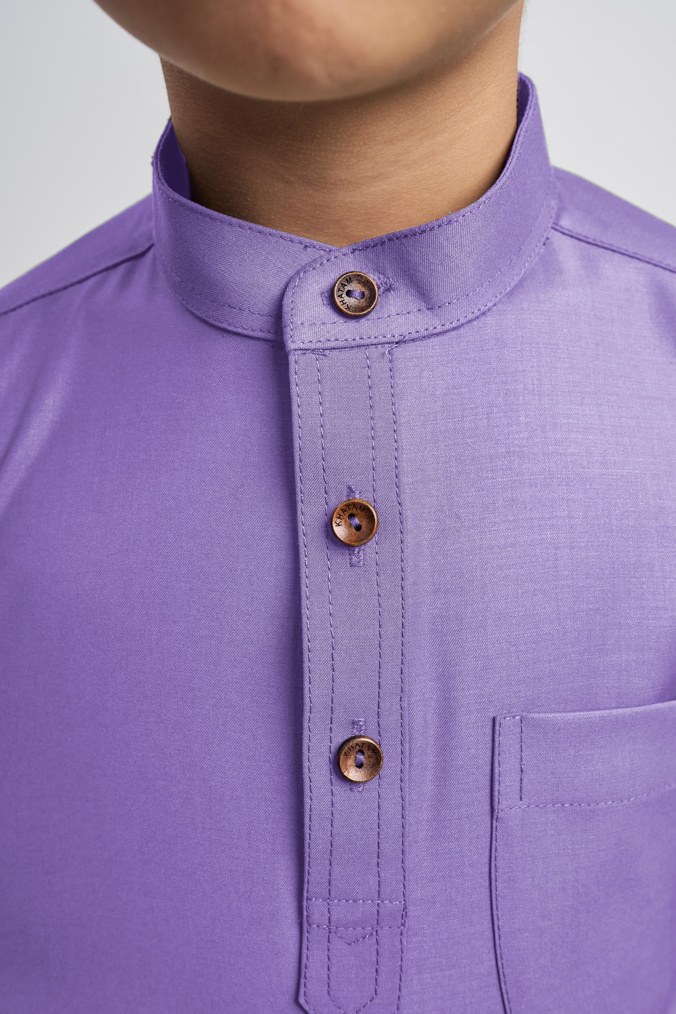 Patawali Boys Baju Melayu Cekak Musang - Purple Yam