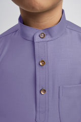 Patawali Boys Baju Melayu Cekak Musang - Purple Yam