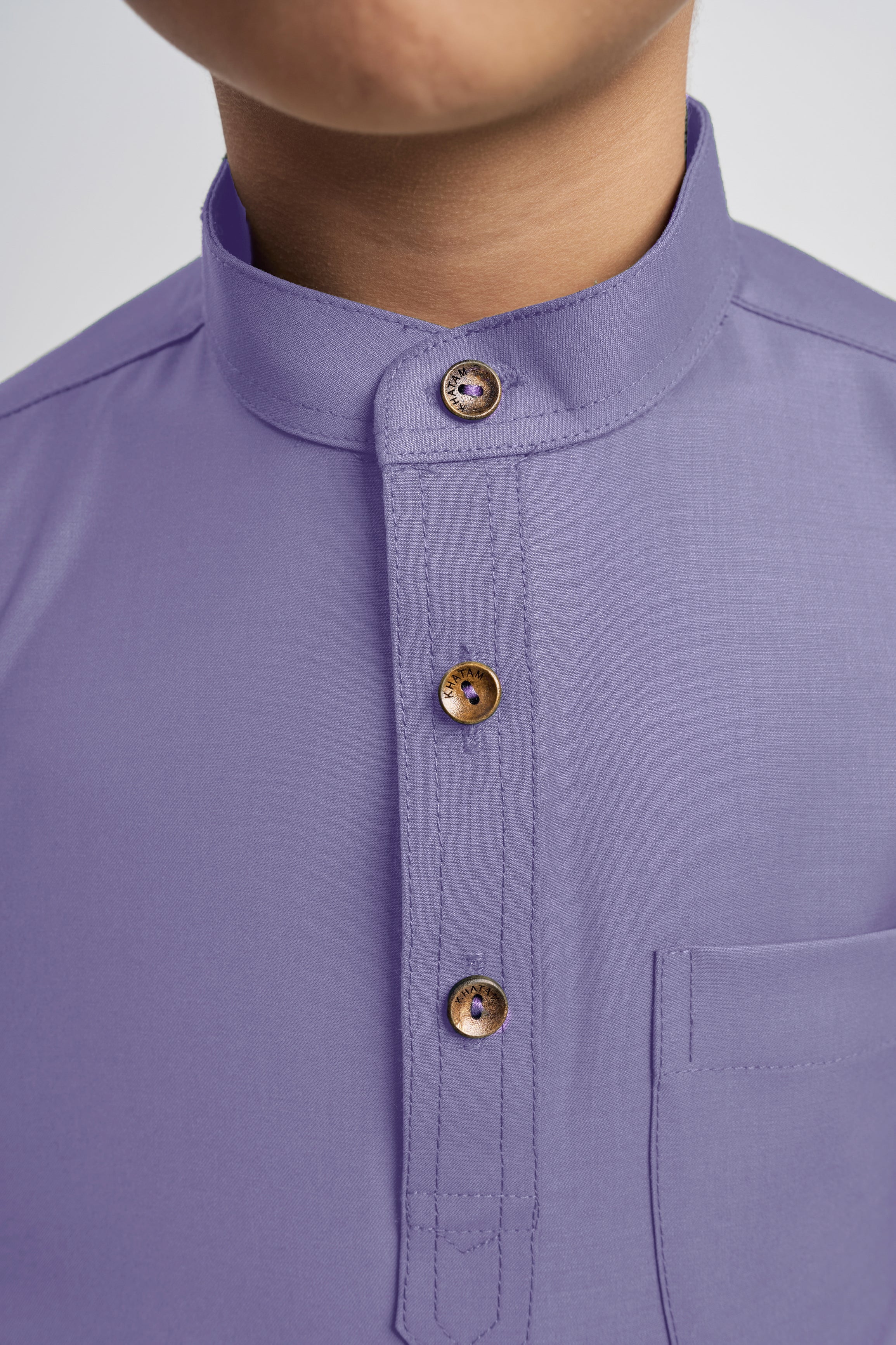 Patawali Boys Baju Melayu Cekak Musang - Purple Yam