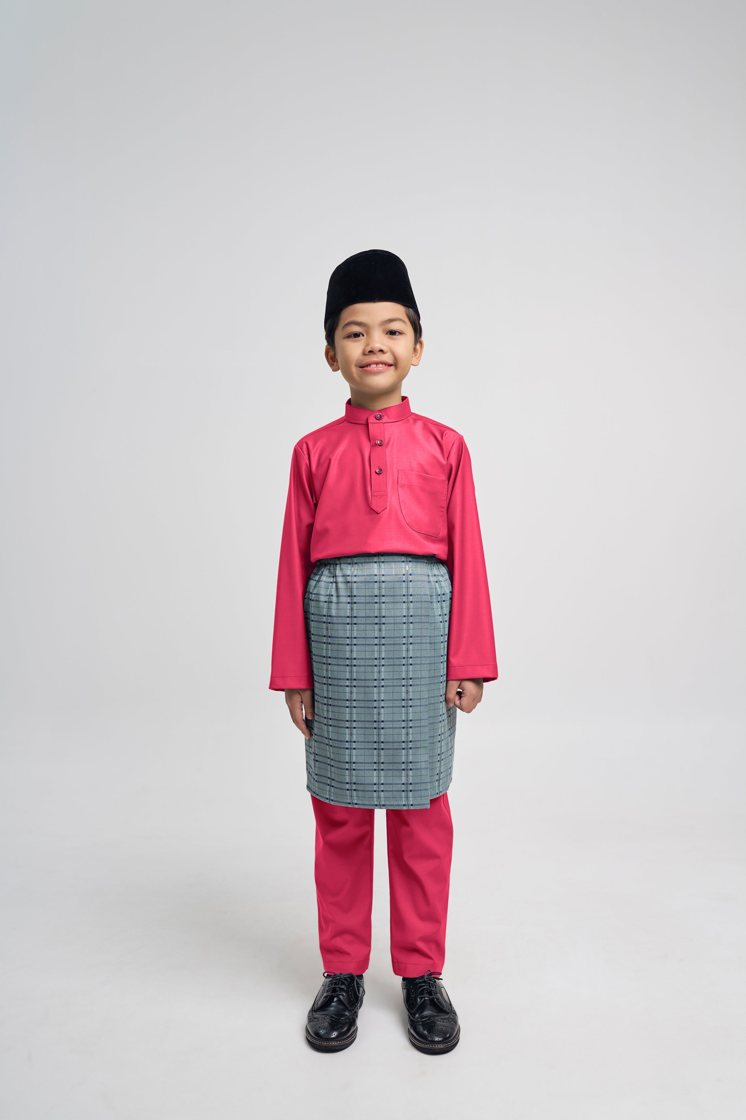 Patawali Boys Baju Melayu Cekak Musang - Rose Red