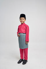 Patawali Boys Baju Melayu Cekak Musang - Rose Red