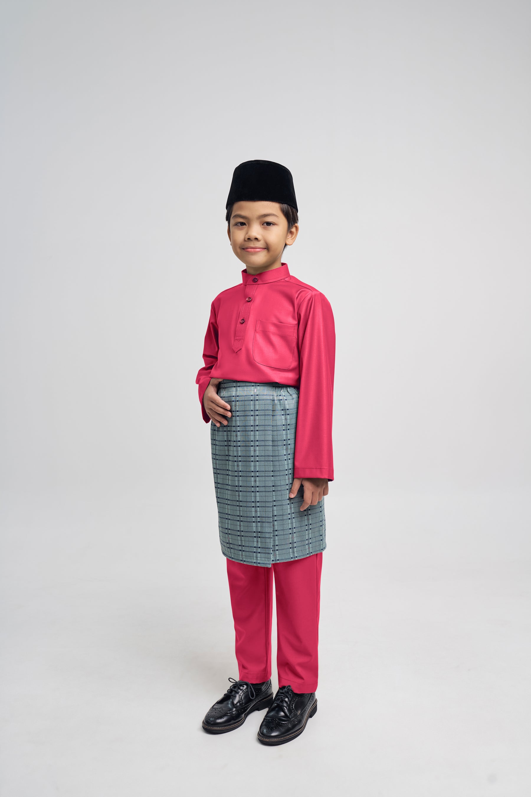 Patawali Boys Baju Melayu Cekak Musang - Rose Red
