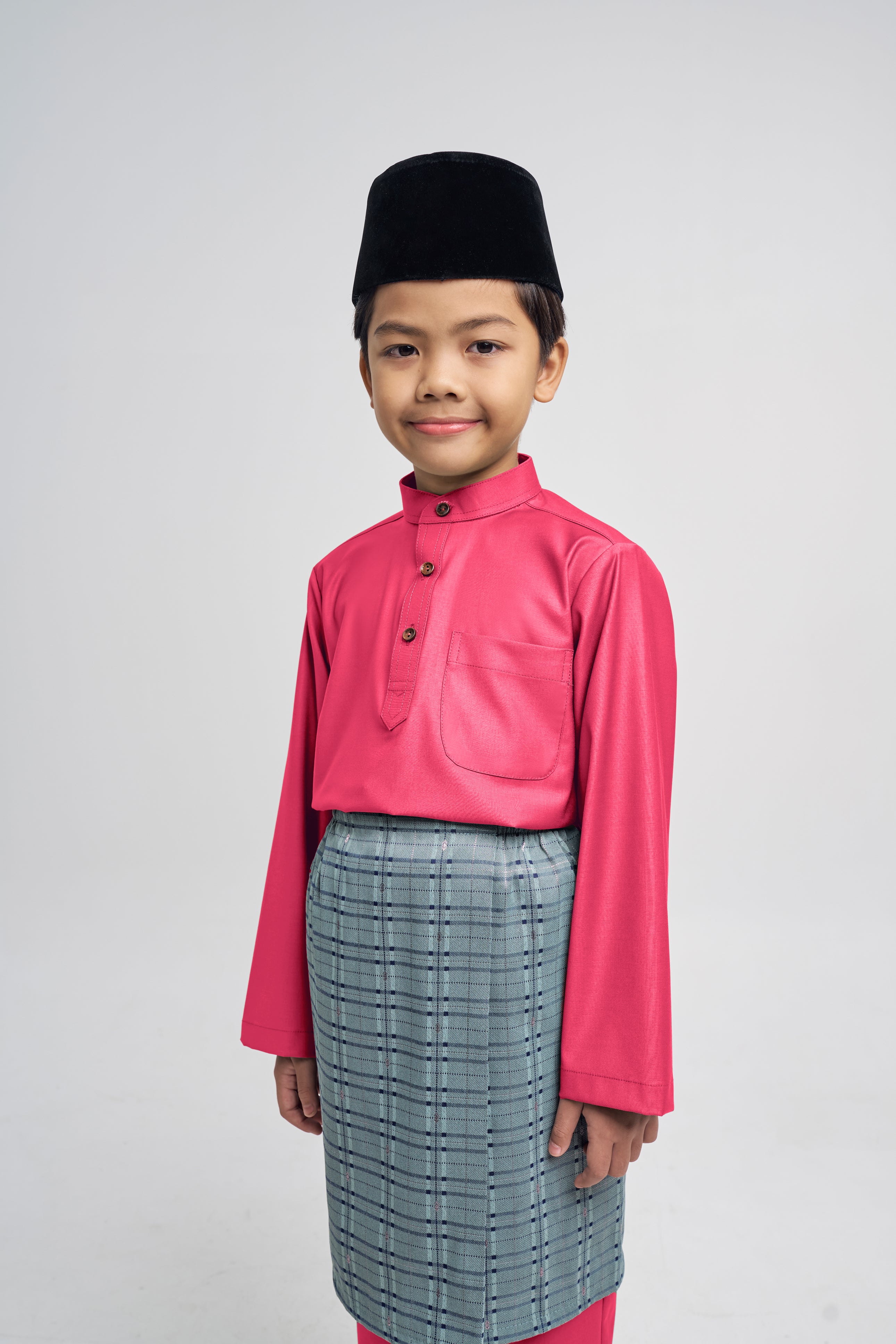 Patawali Boys Baju Melayu Cekak Musang - Rose Red