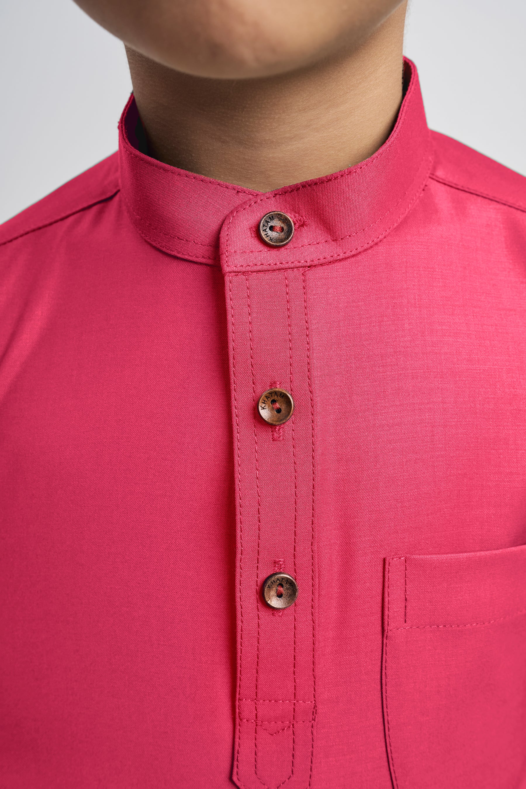 Patawali Boys Baju Melayu Cekak Musang - Rose Red