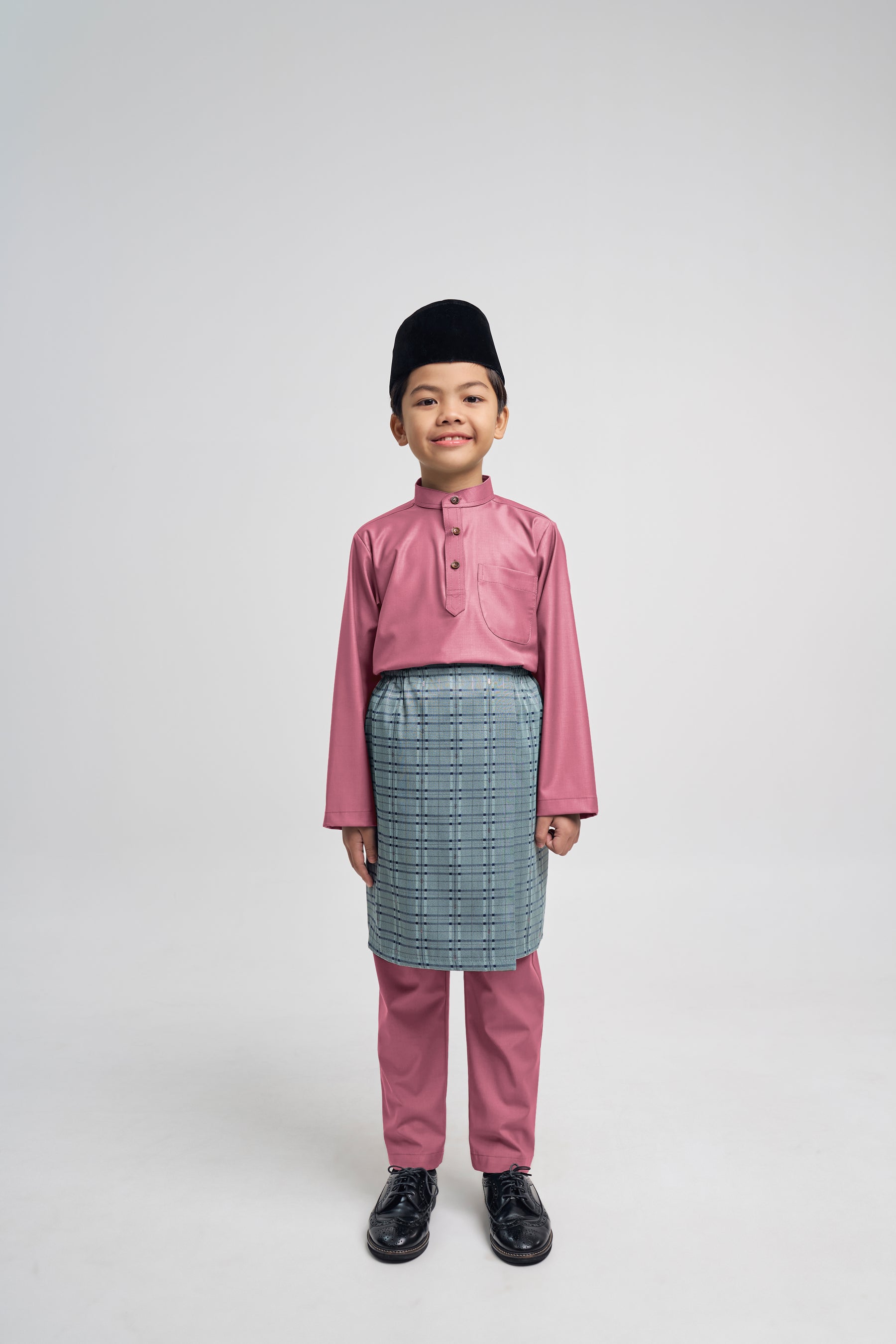 Patawali Boys Baju Melayu Cekak Musang - Pink Belacan